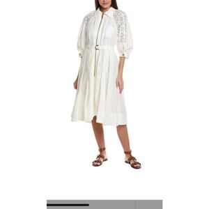 Designer 3.1 Phillip Lim Broderie Anglaise Zip-Front Shirt Dress